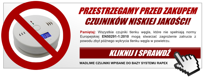Czujnik dymu i czadu KIDDE 10SCO ostrzeżenie