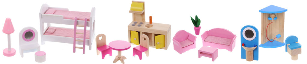 Mebelki do malinowej rezydencji z windą ECOTOYS 4120