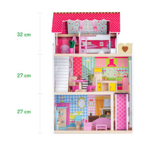 Wysokości poszczególnych poziomów rezydencji malinowej z windą ECOTOYS 4120