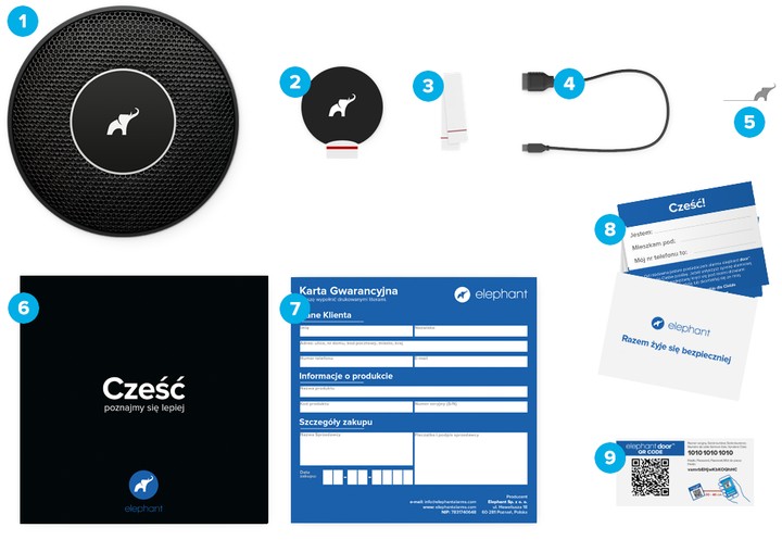 Zawartość zestawu Elephant Door
