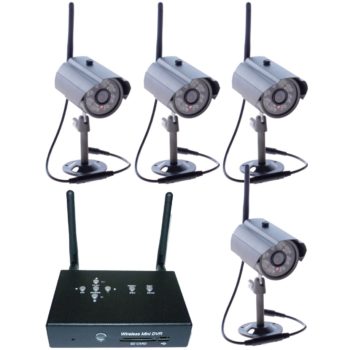 Zestaw monitoringu - 4 x kamera zewnętrzna HD i odbiornik - SET4ch_LAN2