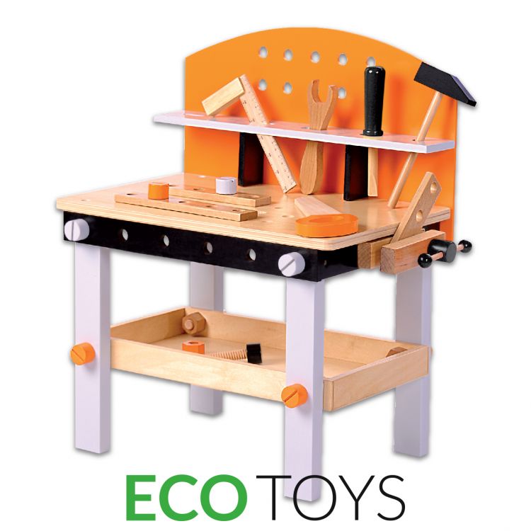ECOTOYS DREWNIANY WARSZTAT ZESTAW NARZĘDZI 32 ELEMENTY - ECOTOYS - 05903089061717