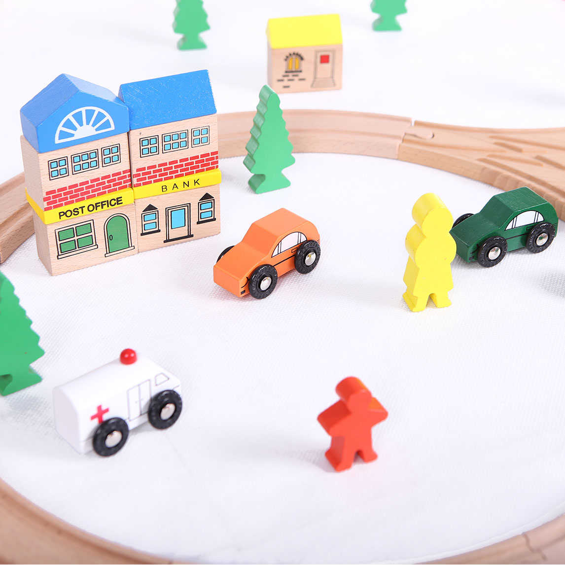 Elementy kolejki drewnianej ECOTOYS zestaw XXL HDJ93950A Elementy kolejki drewnianej ECOTOYS zestaw XXL HDJ93950A