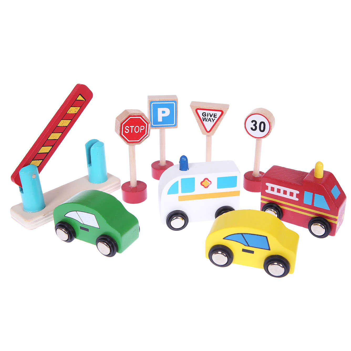 Elementy zestawu tor z garażem ECOTOYS 1085 Elementy zestawu tor z garażem ECOTOYS 1085