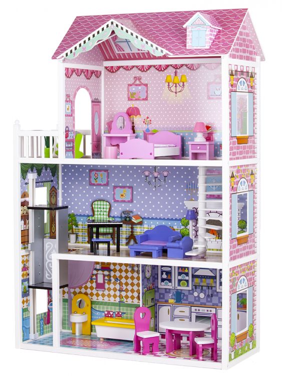 Drewniany domek dla lalek ECOTOYS